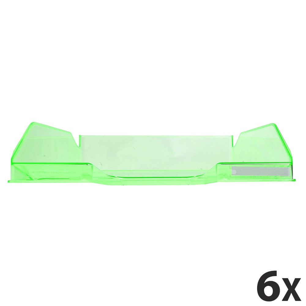 Lot De 5 Corbeilles à Courrier Vert Translucide - Dimensions 25,5 X 6,5 X 34,5 Cm - Pour Tri De Documents A4