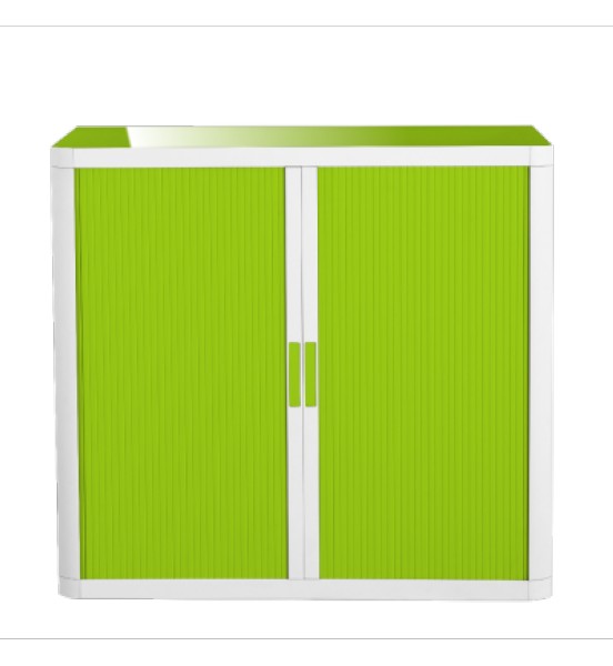 Armoire basse à rideaux EASY OFFICE 110 x 104 x 41,5 cm Corps blanc