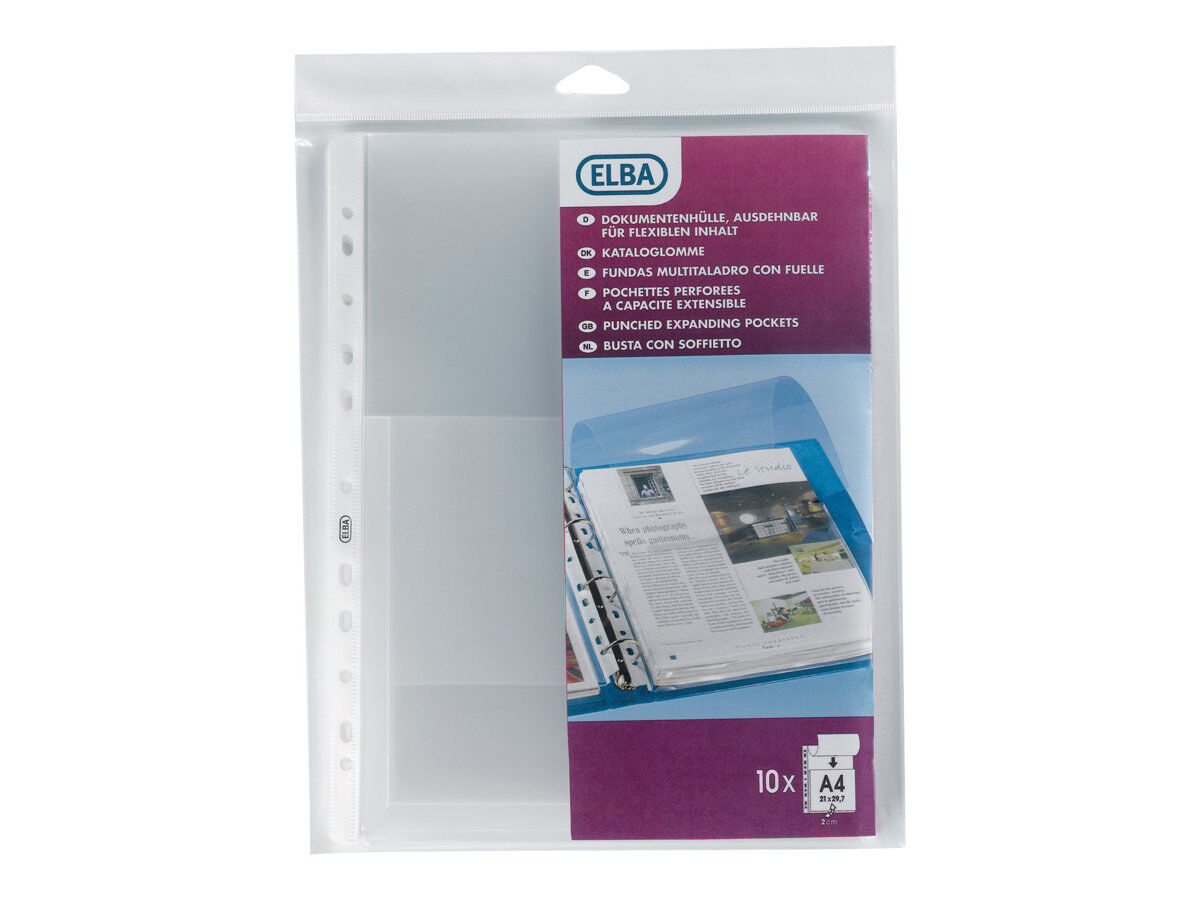 Transparent 20 pochettes perfor/ées A4