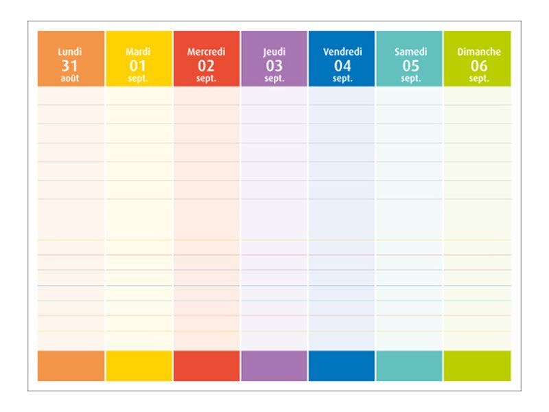 Calendrier Hebdo de la Tribu 30 x 30 cm Sept 2019 /à Ao/ût 2020-12 mois Quo Vadis