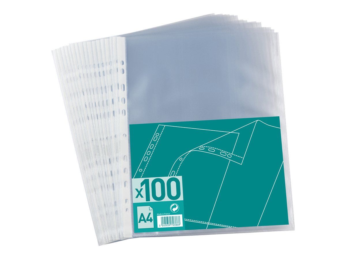 Transparent 20 pochettes perfor/ées A4