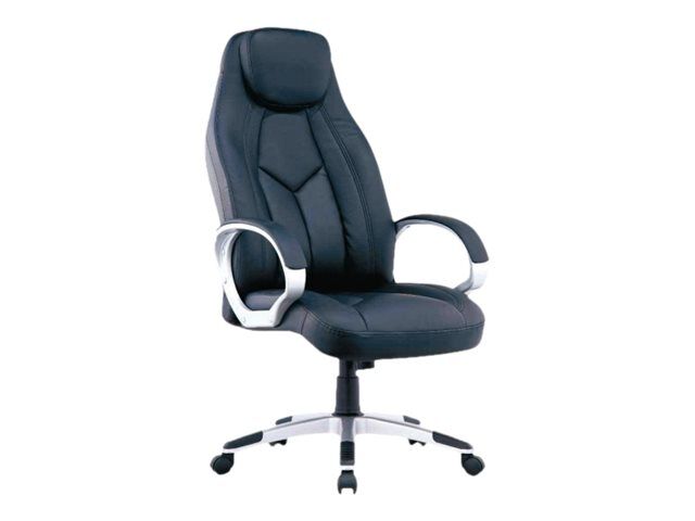 Fauteuil De Bureau Pilote Accoudoirs Fixes Appui Tete Integre Noir Pas Cher Bureau Vallee