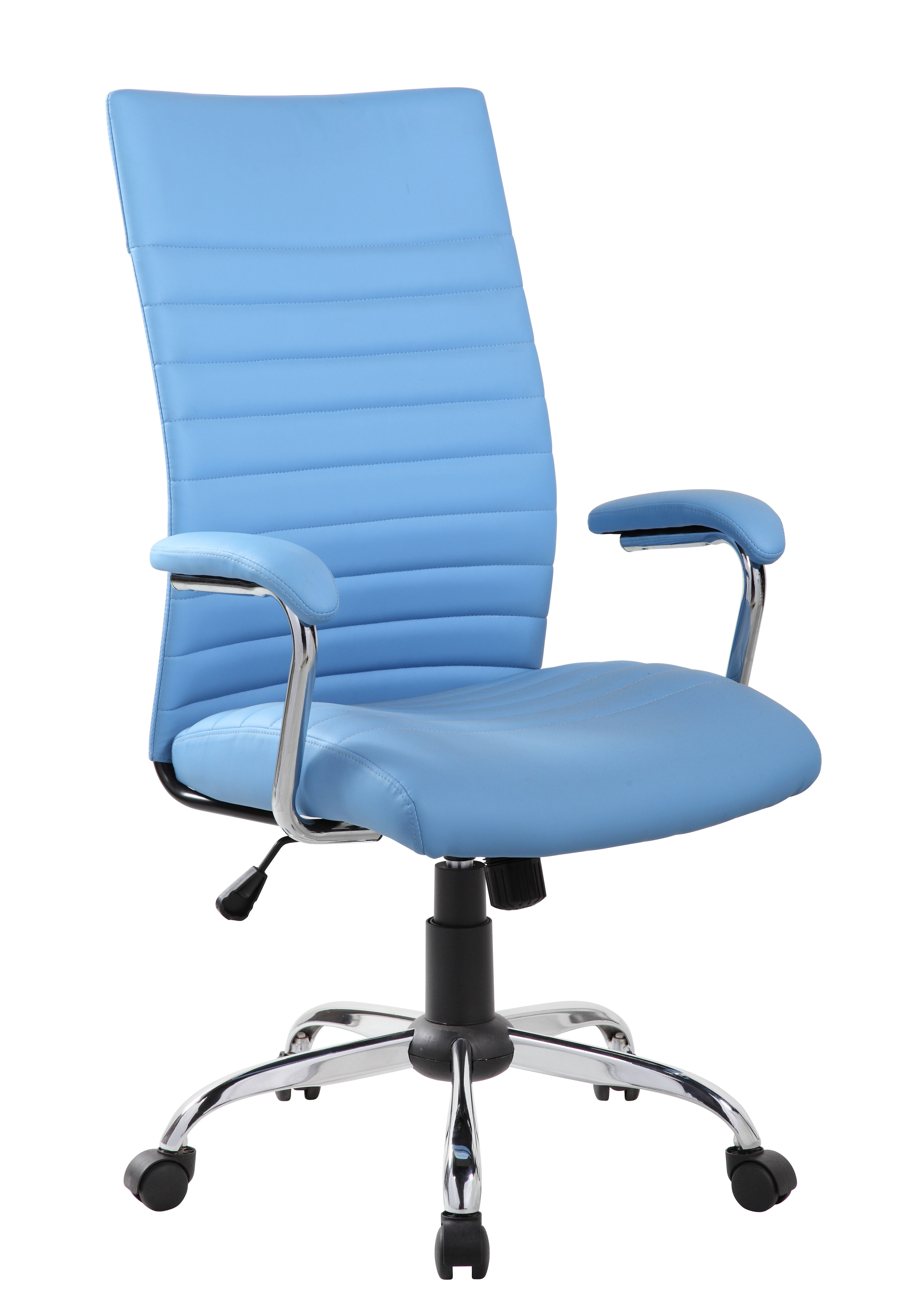 Fauteuil De Bureau Bristol Accoudoirs Fixes Bleu