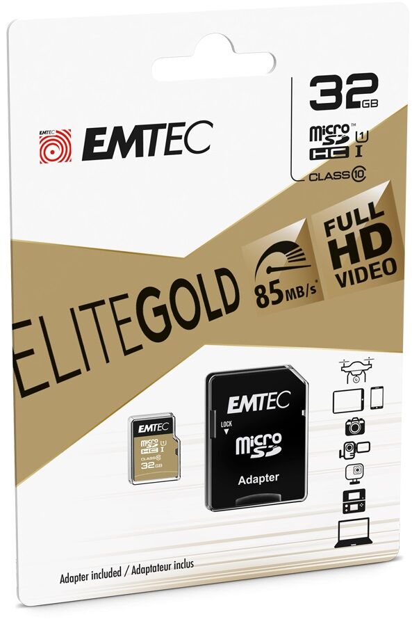 Emtec Elite Gold Carte Memoire 32 Go Class 10 Micro Sdhc Pas Cher Bureau Vallee
