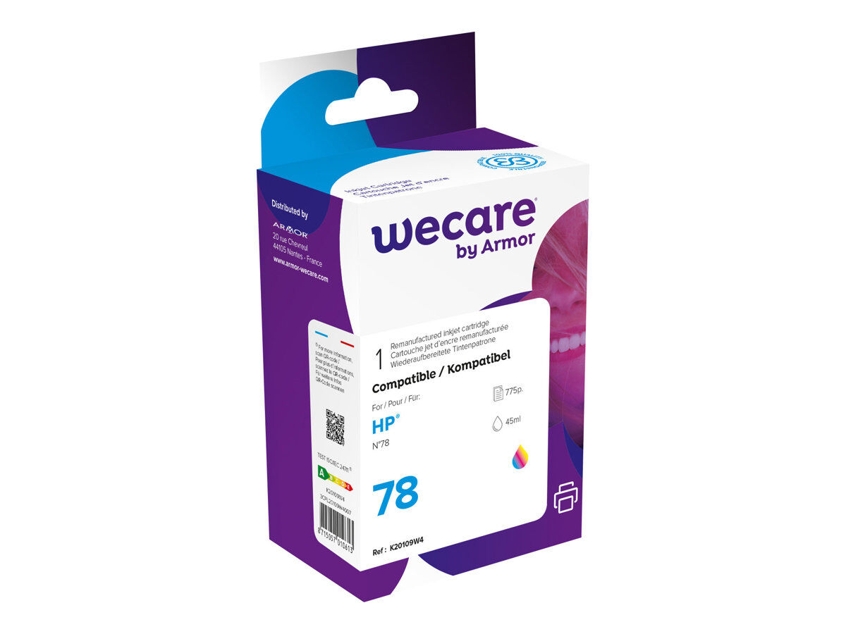 Hp 78 Remanufacture Wecare K20109w4 Cyan Magenta Jaune Cartouche D Encre Pas Cher Bureau Vallee