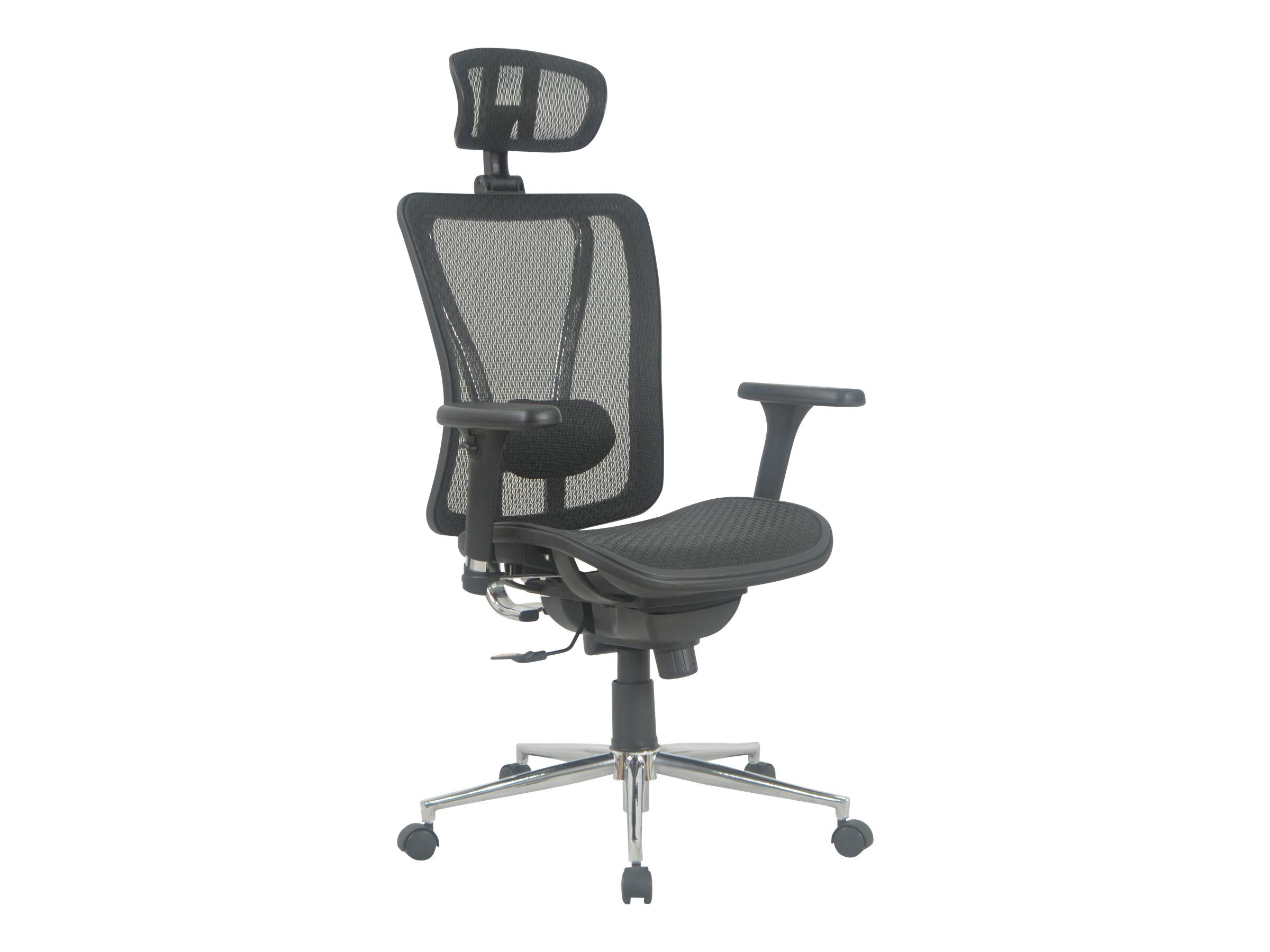 Fauteuil De Bureau Ergonomique Upsilon Accoudoirs Reglables Appuie Tete Reglable Noir Pas Cher Bureau Vallee