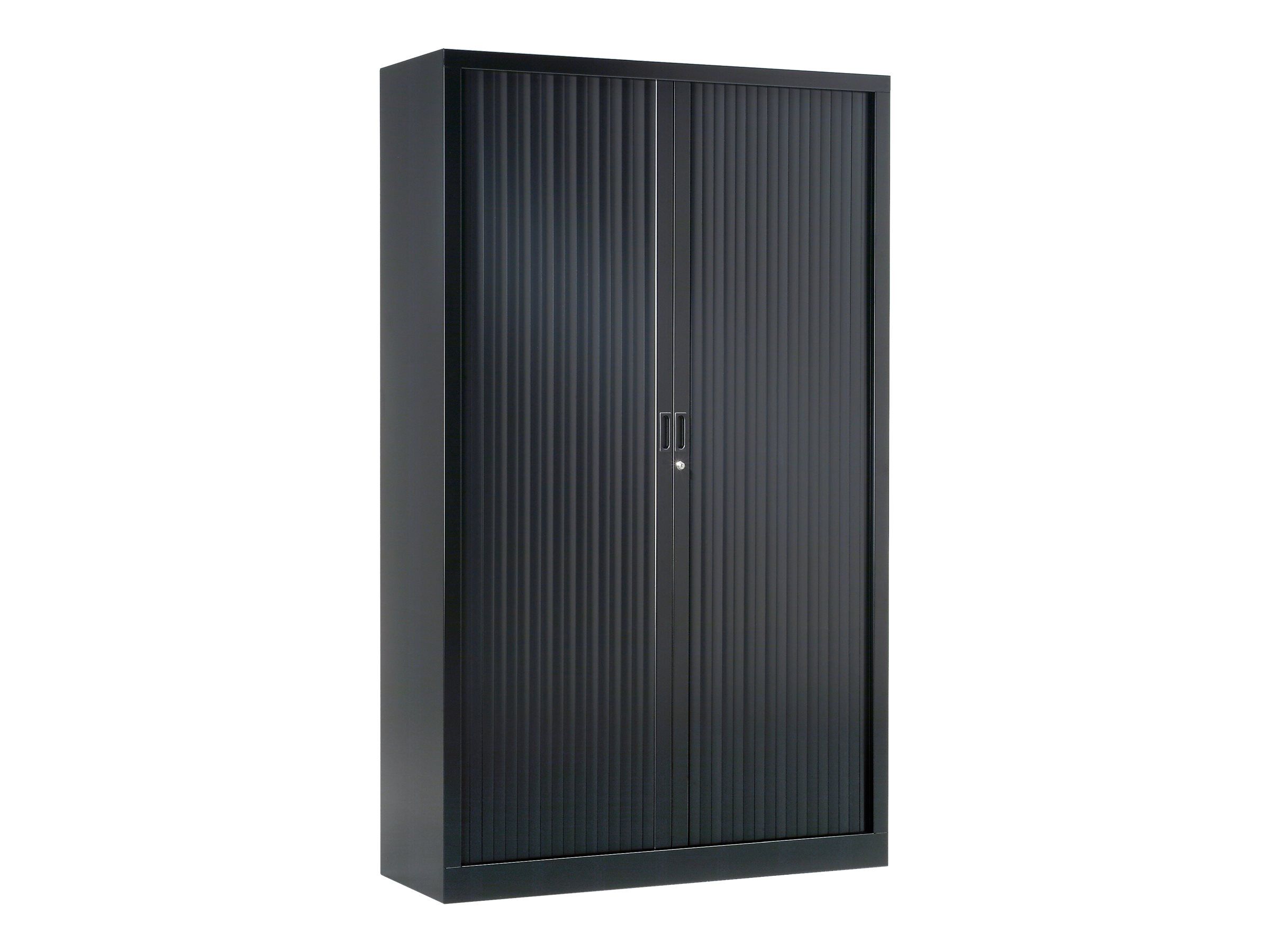 armoire haute monobloc a rideaux generic 198 x 120 x 43 cm noir