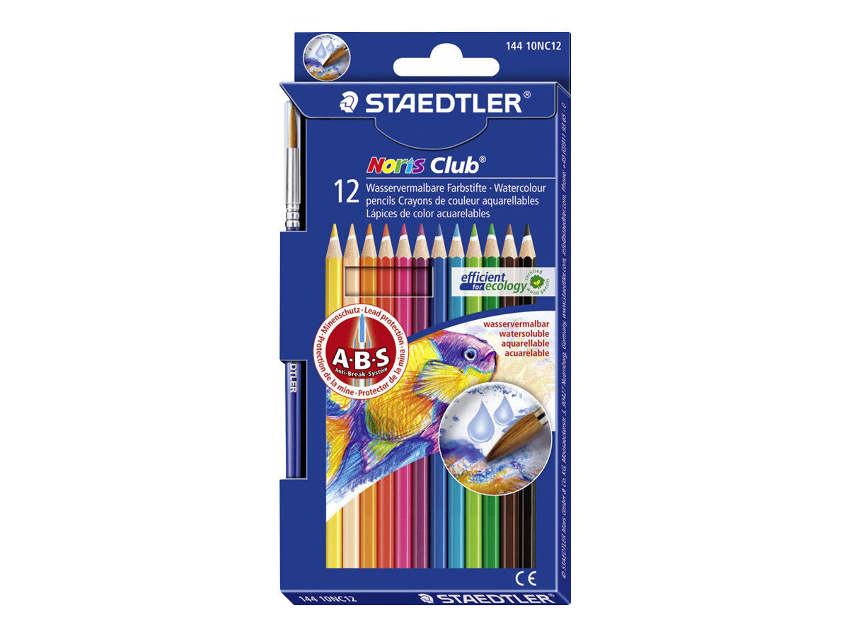 Staedtler Noris Club 12 Crayons De Couleur Aquarellables Pas Cher Bureau Vallee