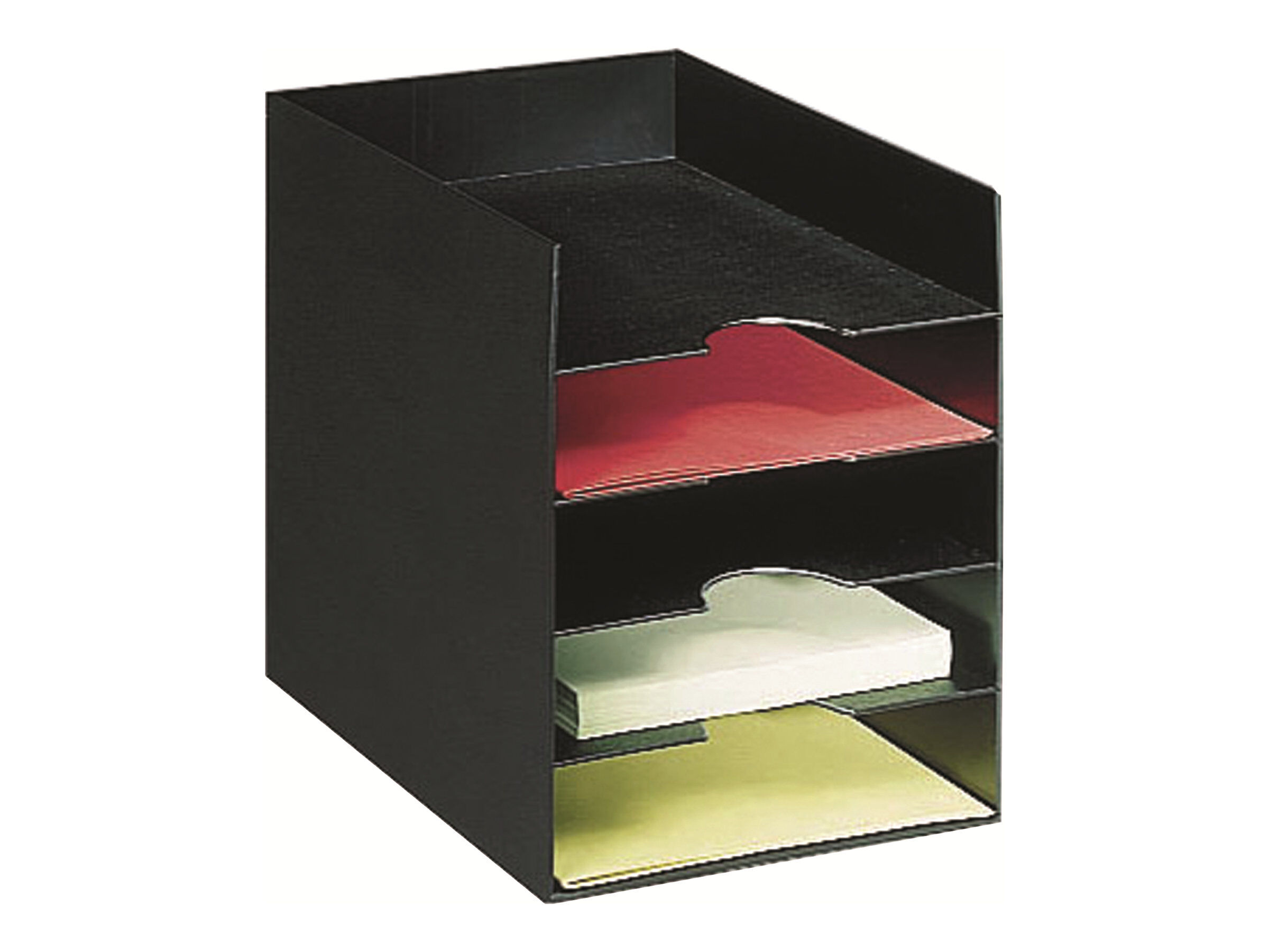 Trieur Organiseur De Bureau Easy Office 5 Cases Pour Documents Format 24 X 32 Cm Noir