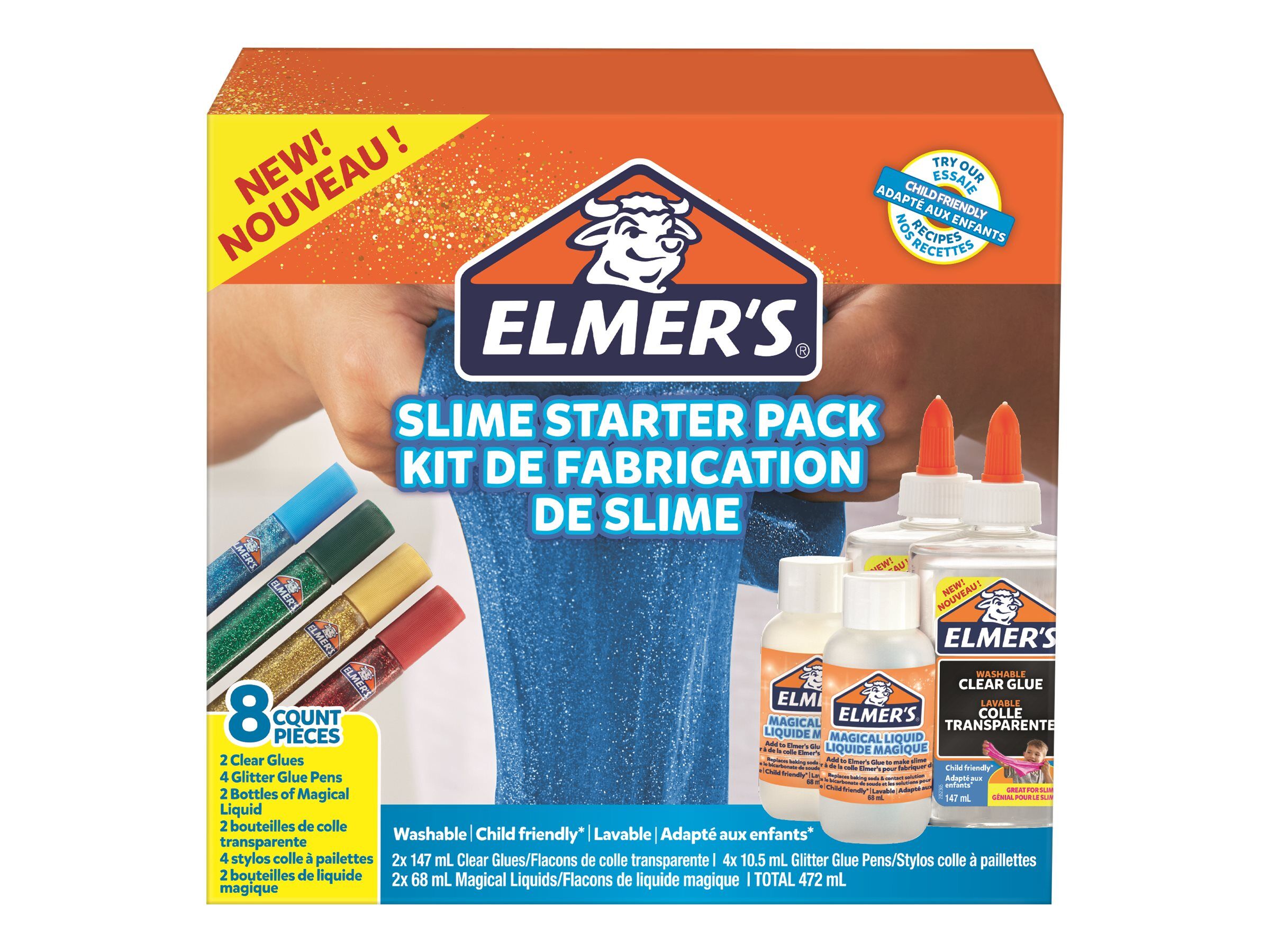 Que Faire Avec De La Colle Pailletée Elmers Kit De Preparation Pour Slime Avec Colle Blanche Et Paillettes Pas Cher Bureau Vallee