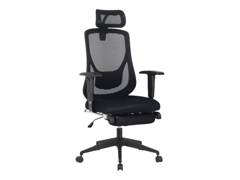 Fauteuil De Bureau Prorelax Accoudoirs Reglables Appui Tete Reglable Et Repose Jambe Telescopique Noir Pas Cher Bureau Vallee