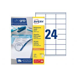 Avery - 2400 Étiquettes multi-usages blanches - 70 x 35 mm - réf 3422-100 Pas Cher | Bureau Vallée