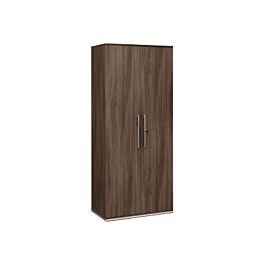 Armoire Haute Vermont L80 X H188 X P45 2 Portes Noyer Fume Pas Cher Bureau Vallee