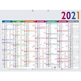 Calendrier Mural 2026 Exacompta - 55x40,5 Cm, 7 Mois Par Face | Avec Vacances Scolaires Et Jours Fériés